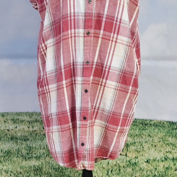 TRUE CRAFT | 100% COTTON FULL BUTTON FLANEL SHIRT DRESS - Picture 12 of 15